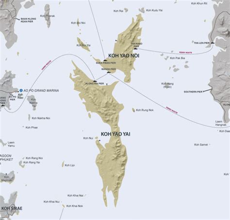 Phang Nga's Koh Yao Yai & Koh Yao Noi on Phuket's Marine Map