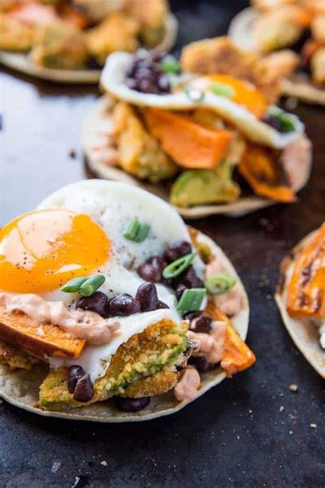 Crispy Avocado Breakfast Tacos - The Roasted Root