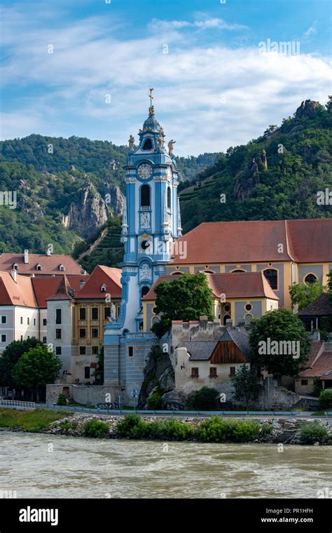 Abbey church of Durnstein, Austria Stock Photo - Alamy