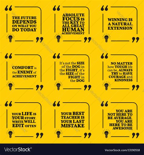 Set of motivational quotes about future goals Vector Image