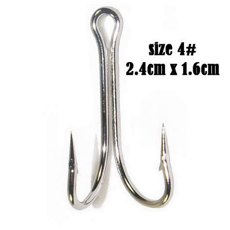 Double Hooks Fishing Hook 2.4cm*1.6cm Size 4# Lure Hook Fishhook Strength Anzois Para Pesca ...