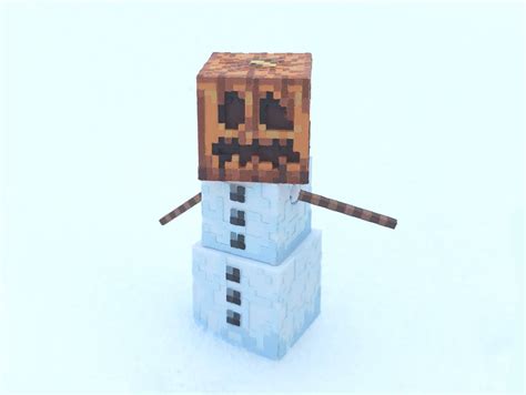 Minecraft Snow Golem (removable pumpkin head, textured and articulate ...