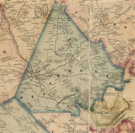 Cumberland County Maine 1857 Old Wall Map Reprint With | Etsy