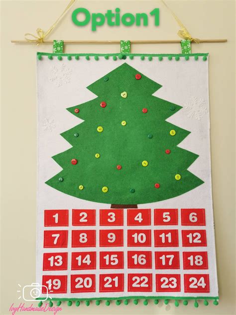 Christmas Tree Fabric Advent Calendar Felt Wall Mat With 24 | Etsy