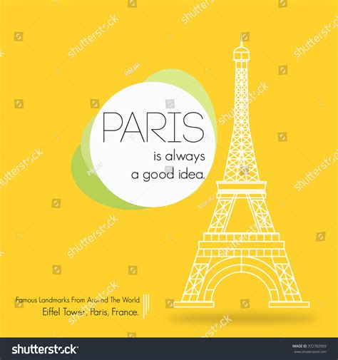 Eiffel Tower Paris France Famous Landmarks Stock Vector (Royalty Free ...