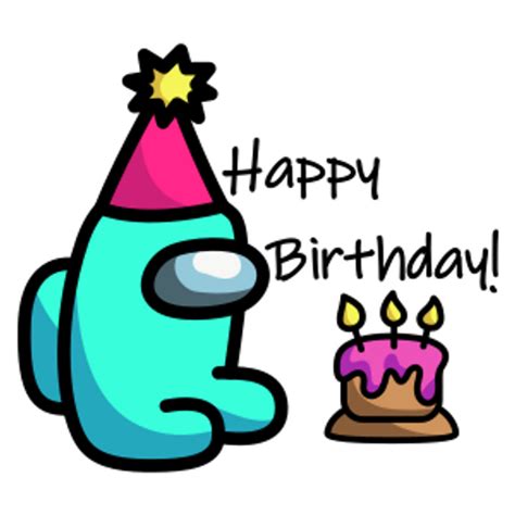 Among Us Happy Birthday Sticker - Sticker Mania