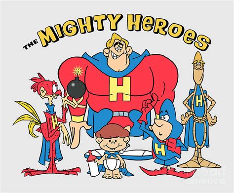 The Mighty Heroes Cartoon Superhero Parody Characters Digital Art by Glen Evans