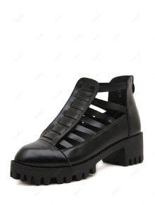 [37% OFF] 2021 Closed Toe Platform Black Sandals In BLACK | ZAFUL