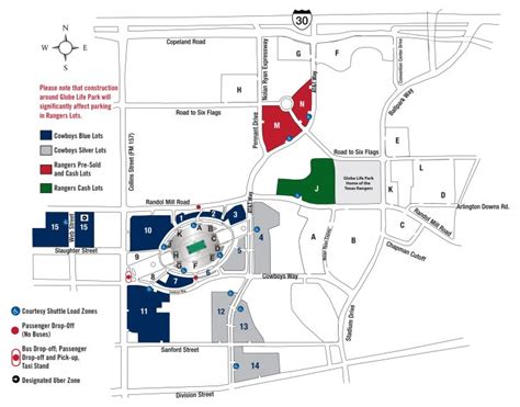 Parking | At&t Stadium - Texas Rangers Stadium Parking Map | Printable Maps