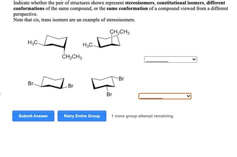 SOLVED: Indicate whether the pair of structures shown represent stereoisomers, constitutional ...