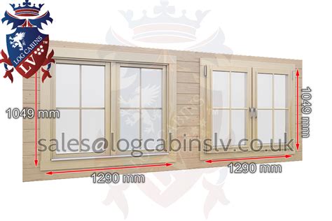 Premium Standard Log Cabin Window 54 - 1049 mm x 1290 mm - LogCabins LV