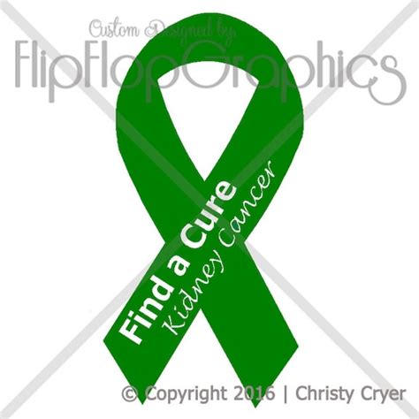 Green Awareness Ribbon Kidney Cancer Vinyl by FlipFlopGraphics