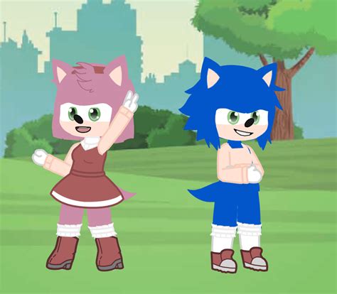 I made sonic and Amy in gacha club it honesty took time to get the ...