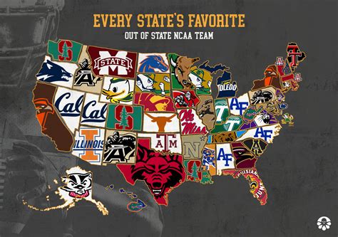 America’s Favorite Out of State Football Teams, Mapped - Custom Ink