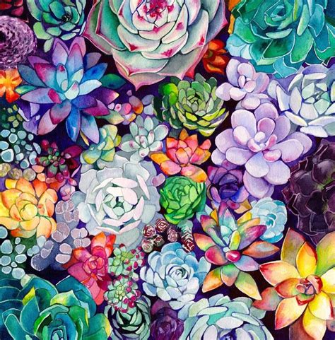 Succulent Painting Watercolor Painting Succulent Garden | Etsy | Nature art prints, Succulent ...