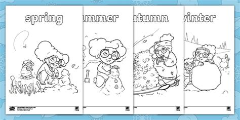 Seren's Seasons: Weather and Seasons Colouring Pages