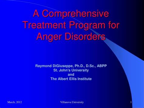 PPT - A Comprehensive Treatment Program for Anger Disorders PowerPoint ...