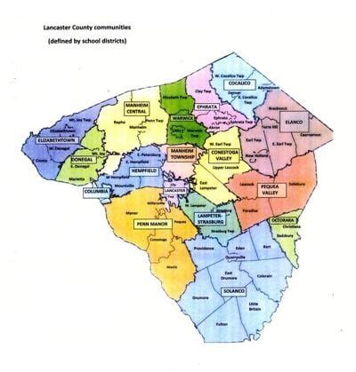 Lancaster County School District Map - Vector U S Map