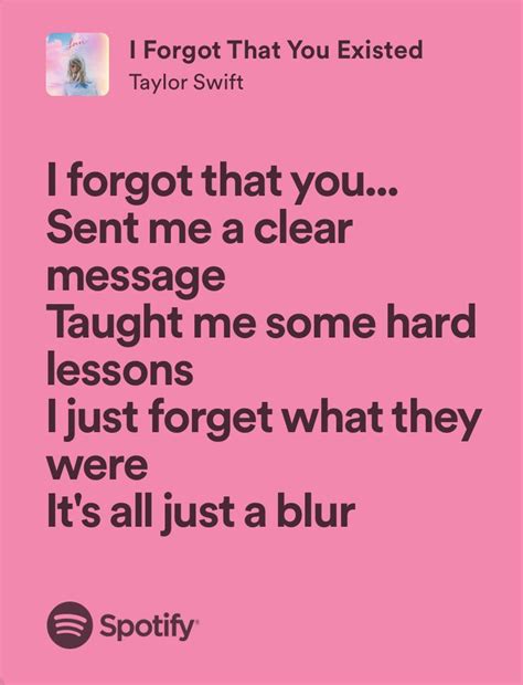 i forgot that you existed - taylor swift