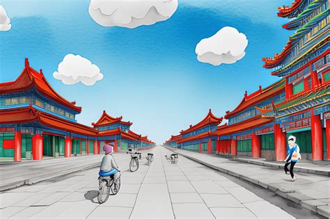 Beijing Empty Street Digital Graphic · Creative Fabrica