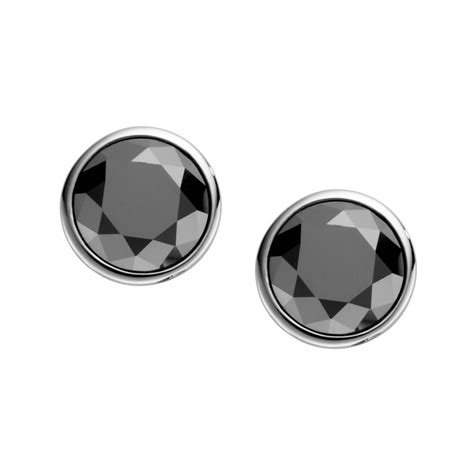 Lyst - Michael Kors Hematite Crystal Round Stud Earrings in Metallic