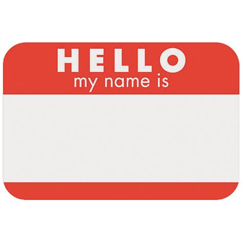 Self-Adhesive Name Tags 100/Pkg-Hello - Red