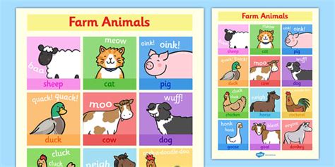 Farm Animals Display Poster (Teacher-Made) - Twinkl