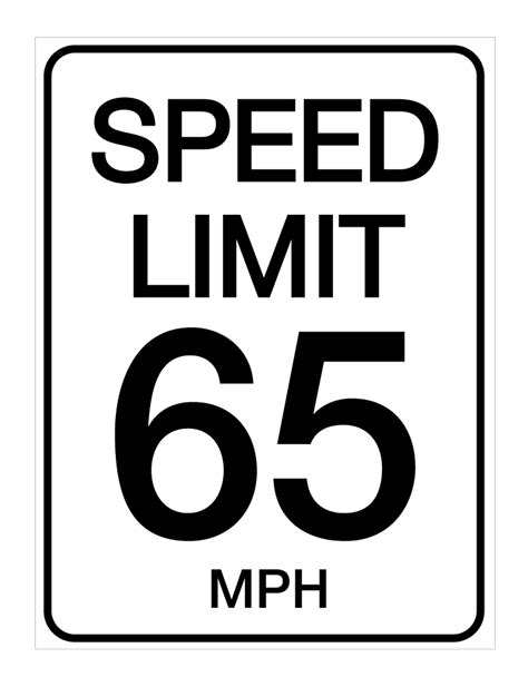 Speed Limit 65 mph - Wall Sign | Creative Safety Supply