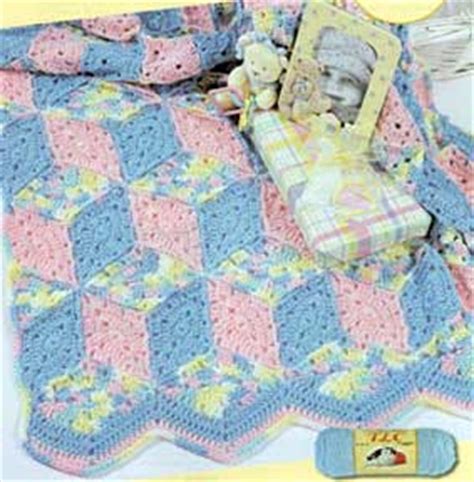 Baby Blocks Crocheted Blanket LW1299 | Purple Kitty