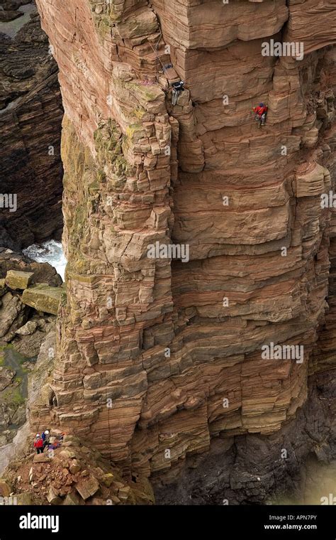 Climbing the Old Man of Hoy Orkney Islands Scotland Stock Photo - Alamy