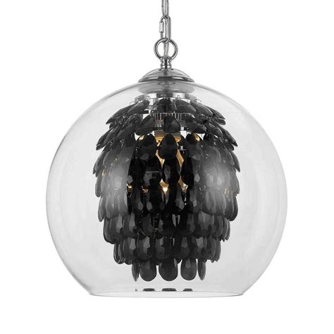 AF Lighting Elements Black Single Modern/Contemporary Clear Glass Orb Pendant Light at Lowes.com