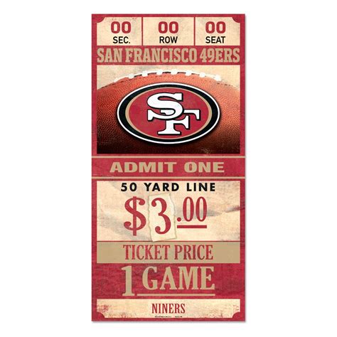 Wincraft NFL Wood Sign TICKET San Francisco 49ers 30x15cm | eBay