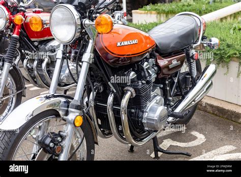 1973 model Kawasaki z900 motorbike motorcycle on display at a classic vehicle show in Pittwater ...