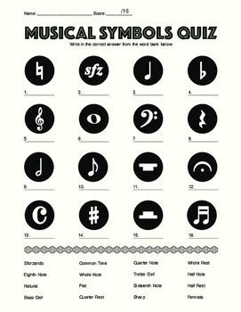 Musical Symbols Quiz by Kaia Boal | Teachers Pay Teachers