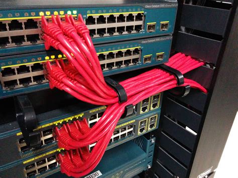 Cisco Switches. Running cables for power over Ethernet. Cable ...