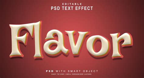 Premium PSD | Flavor text effect. editable text smart object