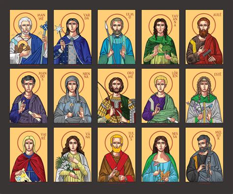 [Original Art] The Valar in the style of Byzantine Icons. : r/lotr