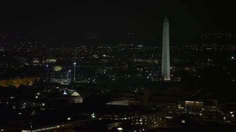 4.8K stock footage aerial video of Washington Monument ringed by flags ...