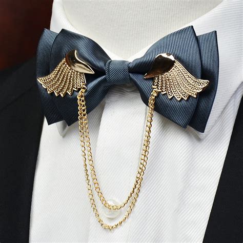 High Quality Designers Brand Metal Golden Wings Bow Tie for Men Party ...