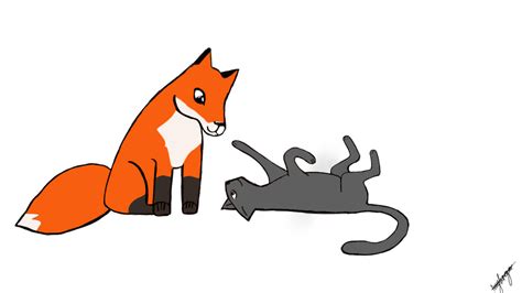 Fox and Cat by SassyCompanionCube on DeviantArt