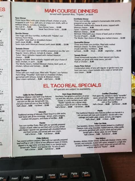 El Taco Real menus in Hammond, Indiana, United States