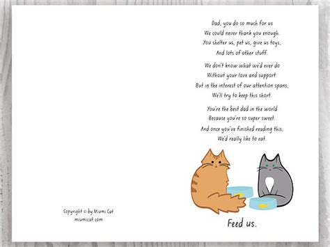 Funny Fathers Day Card Print Cat Fathers Day Card Instant - Etsy