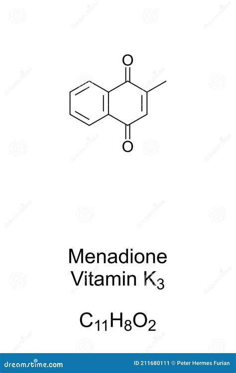 Vitamin K3 Menadione Molecular Structure. Vitamin K3 Menadione Skeletal ...