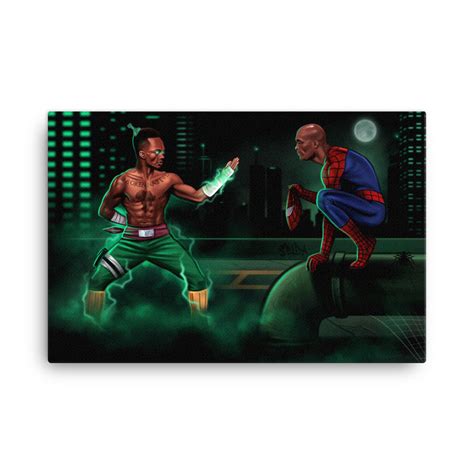 Israel Adesanya vs Anderson Silva Canvas Print Limited Edition