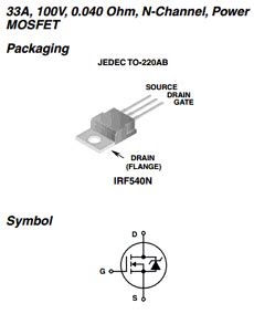 IRF540N Datasheet - 33A, 100V, N-channel MOSFET ( Pinout )