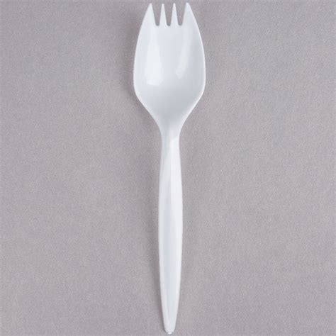 Choice Medium Weight White Plastic Spork - 100/Pack