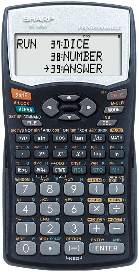 Sharp EL-5250 (Sharp EL5120)Programmable Scientific Calculator ...