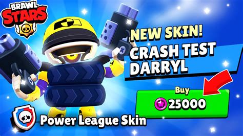 Completing CRASH TEST DARRYL Power League Skin - Brawl Stars - YouTube