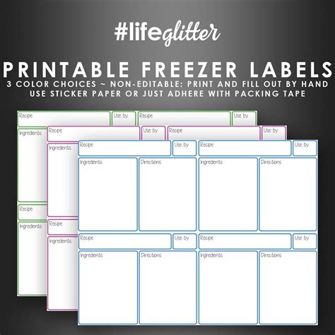 Freezer Bag Labels Printable Labels Crockpot Cooking Recipe Cards ...