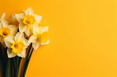 Premium AI Image | A daffodil flower on a yellow background